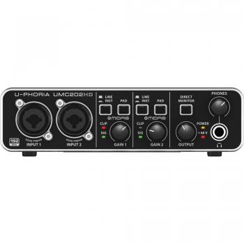 Behringer U-PHORIA UMC202HD 2x2 USB Audio Interface with 24-Bit/192kHz Resolution and +48V Phantom Power