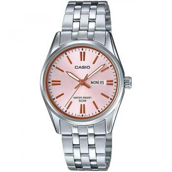 Casio LTP-1335D-4A Reloj de Pulsera para Mujer, Acero Inoxidable, Esfera Color Bronce
