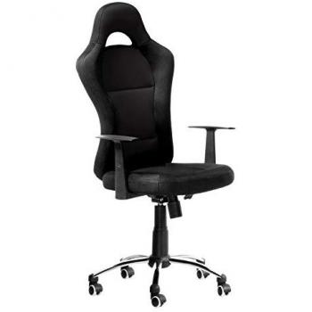 Silla de Oficina Gaming Modelo Fórmula Negra, 60,5 cm (Ancho) x 61,5 cm (Fondo) x 115-125 cm (Alto)