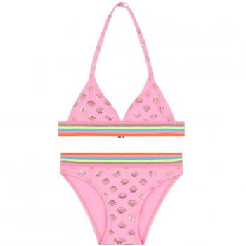 Bikini de niña Billieblush estampado con detalles elásticos a rayas U20058
