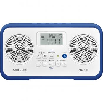 Sangean PRD19BL PR-D19 - Radio Portable FM/Am con Reloj y Alarma, Azul Marino