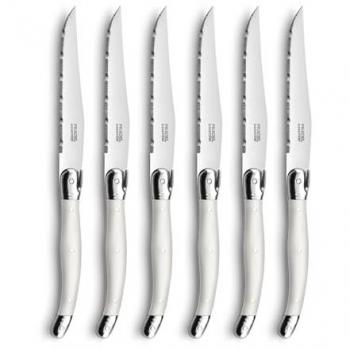 Set de Cuchillos para Carne Lou Laguiole Rustic 6 Unidades Blanco Metal Inoxidable