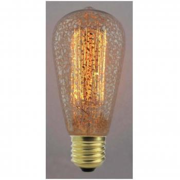 Cablematic - Bombilla Edison de filamentos incandescentes E27 220VAC 40W 64x142mm ST64 vintage