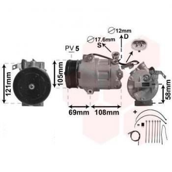 Compresor de aire acondicionado VAN WEZEL 3700K427