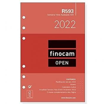 Finocam - Recambio Anual 2022 Semana Vista Apaisada, de Enero 2022 a Diciembre 2022