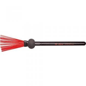 Vic Firth World Classic - Maza y Escobillas Híbridas para Caja de Batería, Color Rojo y Negro