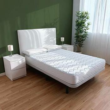 Duérmete Online Colchón Viscoelástico Sena Reversible, Confort, Firmeza Media-Alta, Cara Invierno/Verano, 150x180, Blanco
