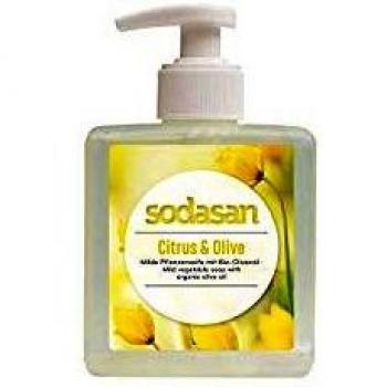 Jabón de manos Sodasan Citrus Oliva con dosificador 300ml