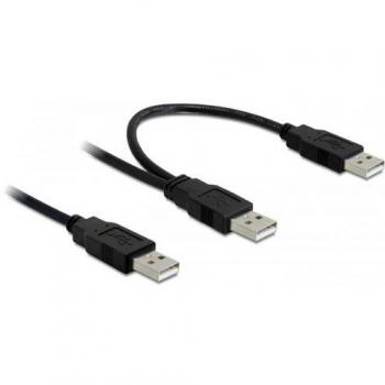 Cable USB 2.0 A a 2x A de 0,7 m Negro
