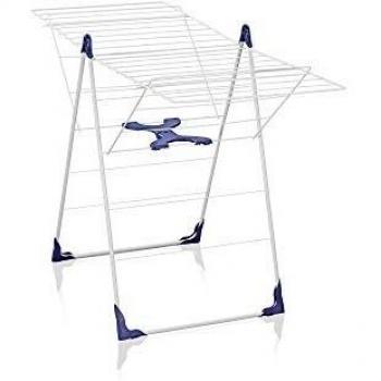 Leifheit Classic 200 Flex Tendedero de Pie, Revestimiento Plástico, Azul y Blanco, 20 m
