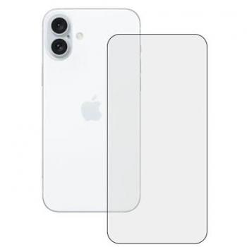 Protector de Pantalla de Vidrio Templado Doble Adhesivo para iPhone 16 Plus con Borde Negro KSIX