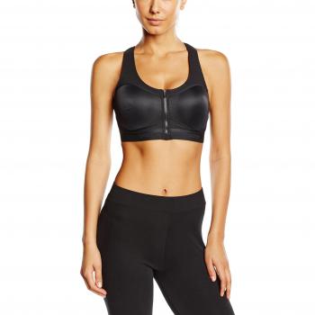 Odlo Bustier Sports Bra Front Closure - High - Sujetador deportivo para mujer, color negro, talla 80C