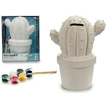 Pincello S3607045 Hucha para Pintar, Cactus, Multicolor, Medio