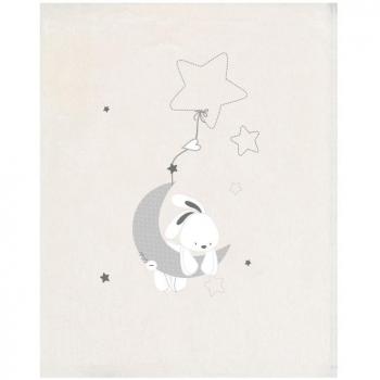 Manta de microfibra con diseño de luna en color gris - tamaño cuna/maxicuna 110x140cm