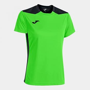 Camiseta Manga Corta Mujer Championship VI Verde Flúor Negro Joma