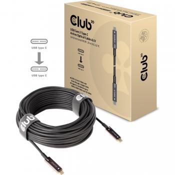 Club 3D USB Gen 2 Tipo C - Cable óptico activo A/V unidireccional (20 m)