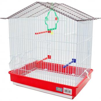 Jaula para pájaros metálica con comedero, bebedero, columpio y saltador de 42.5*29.5*47.5CM - Marino