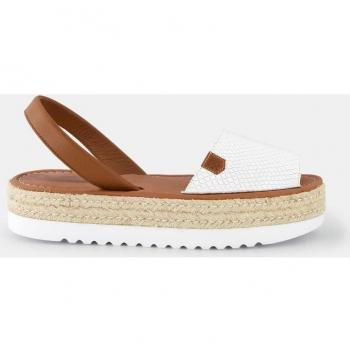 Sandalias Popa Saona Blanco con plataforma y ribete de yute, modelo DPOP23E62
