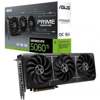 ASUS Prime GeForce RTX 5060 Ti OC Edition 8GB GDDR7 Graphics Card with DLSS4 and Triple Fan Cooling