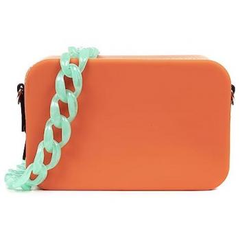 Bolso bandolera rectangular de silicona Villasanta con correa intercambiable - Color Naranja