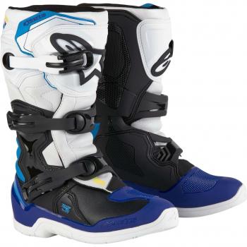 Alpinestars Tech 3S Botas de motocross juveniles - Negro Blanco Azul (EU 34)