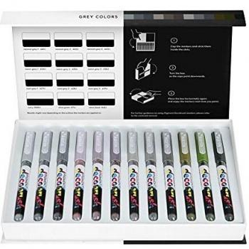 Set de 12 Rotuladores Decobrush Karin en Colores Grises con Pigmento