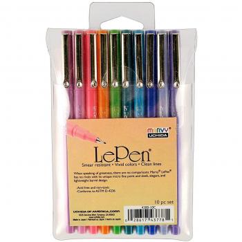 LePen Set of 10 Bright Color Pens