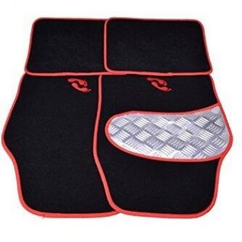 Alfombrilla para Vehículo 4 Piezas Aluminio Rojo