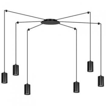 Lámpara de Suspensión Traker EPIKASA, Acero con recubrimiento de polvo, Color Negro, 300x300x14 cm