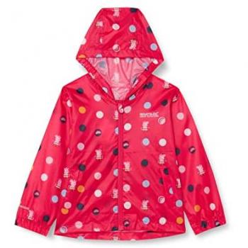 Regatta Kids Lightweight Peppa Pig Waterproof Pack-It Jacket Bright Blush Polka, Size: 18-24 Months