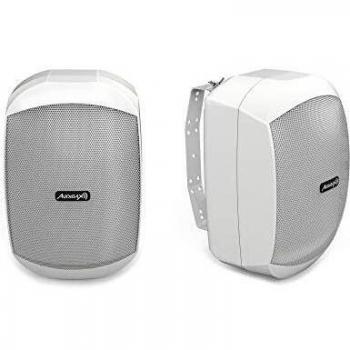 Audibax, Altavoces Ovo 4 - Altavoces HiFi y Sonorización, 2 Vías, Soporte Pared, IP65, Color Blanco, Pareja, Potencia 35 W, Frecuencia 70 Hz-20 KHz, Dimensiones 13 x 22 x 11.5 cm, Peso 1.7 Kg