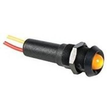 Piloto LED Amarillo 24V con Fijación por Tuerca y Conexión por Cables