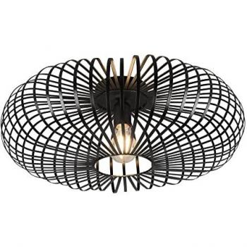 Plafón Metálico Abierto Ellissi Negro Ø50 cm Johann