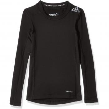 adidas YB TF LS tee Camiseta, Niños, Negro