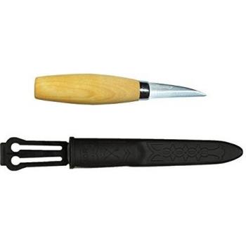 Cuchillo de Talla de Madera Morakniv 122 - Hoja Flexible de Acero Carbono, Mango de Abedul Natural