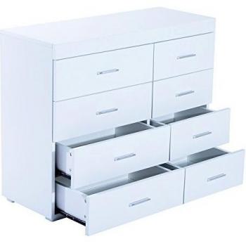 Cómoda Blanca de Madera con Cajones para Dormitorio, Cocina y Baño - 90x35x73 cm