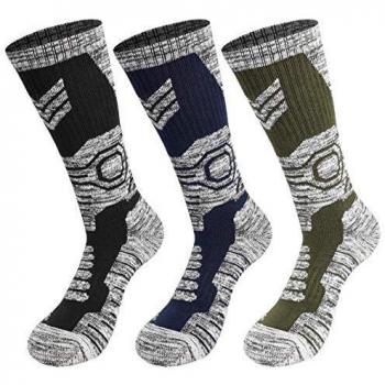 Calcetines Compresión para Mujer Hombre - Mallas Largo Algodon Tela Colores Medias Elástico Todos 3 Pares Lana Fitness Sport Socks para Trekking Correr Bicicleta Moto Futbol Hunter Frio Esqui Nieve