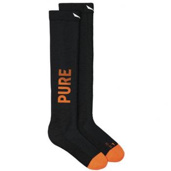 Calcetines largos Salewa Sella Pure Mtn Am Half, color negro y rojo, talla 45-47