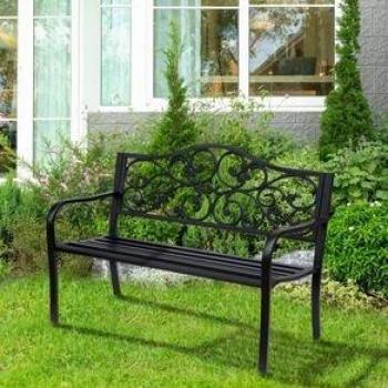 Banco De Jardín Paradise Hasta 240Kg Negro 89X127x60 Cm