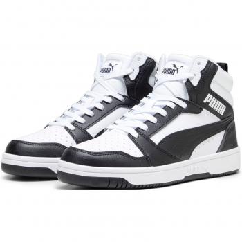 Zapatillas de baloncesto Puma Rebound v6 para hombre en color blanco puro y negro intenso, modelo 392326-01, talla 44.5