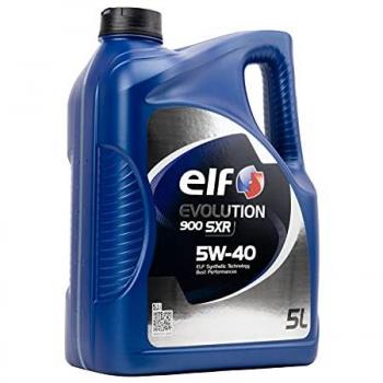 Aceite de Motor ELF Evolution 900 SXR 5W40 5 litros, lubricante sintético, adecuado para motores de gasolina y diésel, con propiedades de ahorro de combustible, excelente protección contra el desgaste y la oxidación,