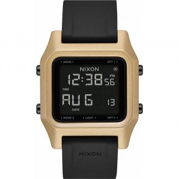 Nixon Staple Men's Sport Chronograph Alarm Watch in Black and Gold