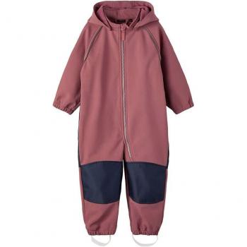 Traje de softshell para bebés Name It Alfa Solid Fo - Rosa Wistful Mauve, impermeable y cómodo