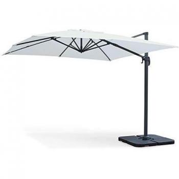 Parasol Deportado Cuadrado 3x3m Falgos con Cubierta Incluida, Color Crudo, Inclinable y Rotativo 360°