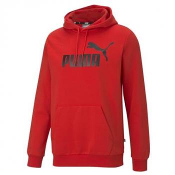 Sudadera con capucha Puma Essentials Big Logo roja y negra - XL