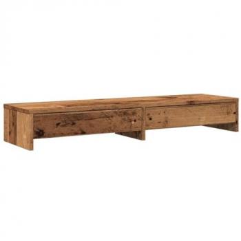 vidaXL Monitor Stand with Drawers Old Wood 100x27x15 cm Engineered Wood