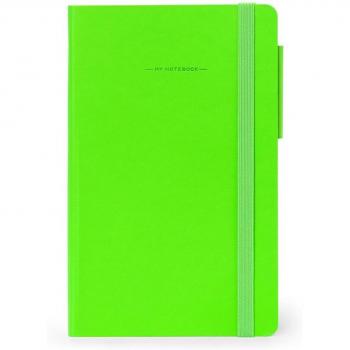 Cuaderno de rayas LEGAMI Neon Green - Bloc de Notas con 192 páginas numeradas y marcapáginas