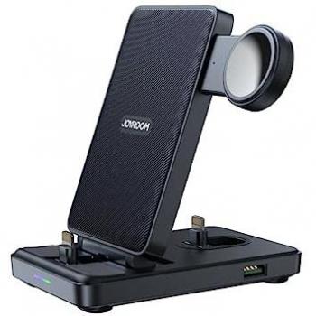 Estación de Carga Plegable 4 en 1 Joyroom JR-WQS02 para iPhone, AirPods y Apple Watch (15W) - Negra