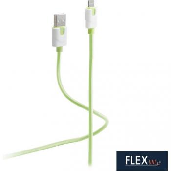 Cable de datos y carga FLEXLINE USB-A - Lightning, verde, 2.0 m, conector macho a conector macho de 8 patillas