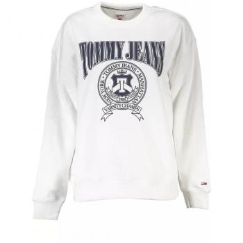 Elegant White Cotton Fleece Crew Neck Sweatshirt - XL